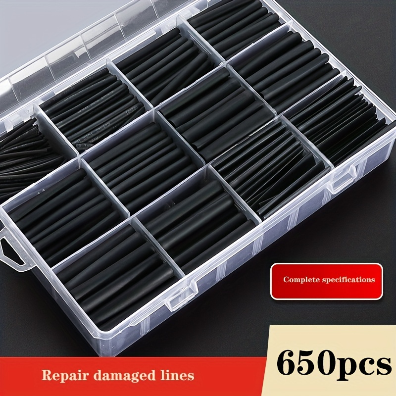 Kit de 650 Tubes Thermorétractables - 2:1, Emballage Thermorétractable de Qualité - Tubes Thermorétractables Industriels - Noir
Kit de 650 Tubes Thermorétractables - 2:1, Emballage Thermorétractable de Qualité - Tubes Thermorétractables Industriels - Noir