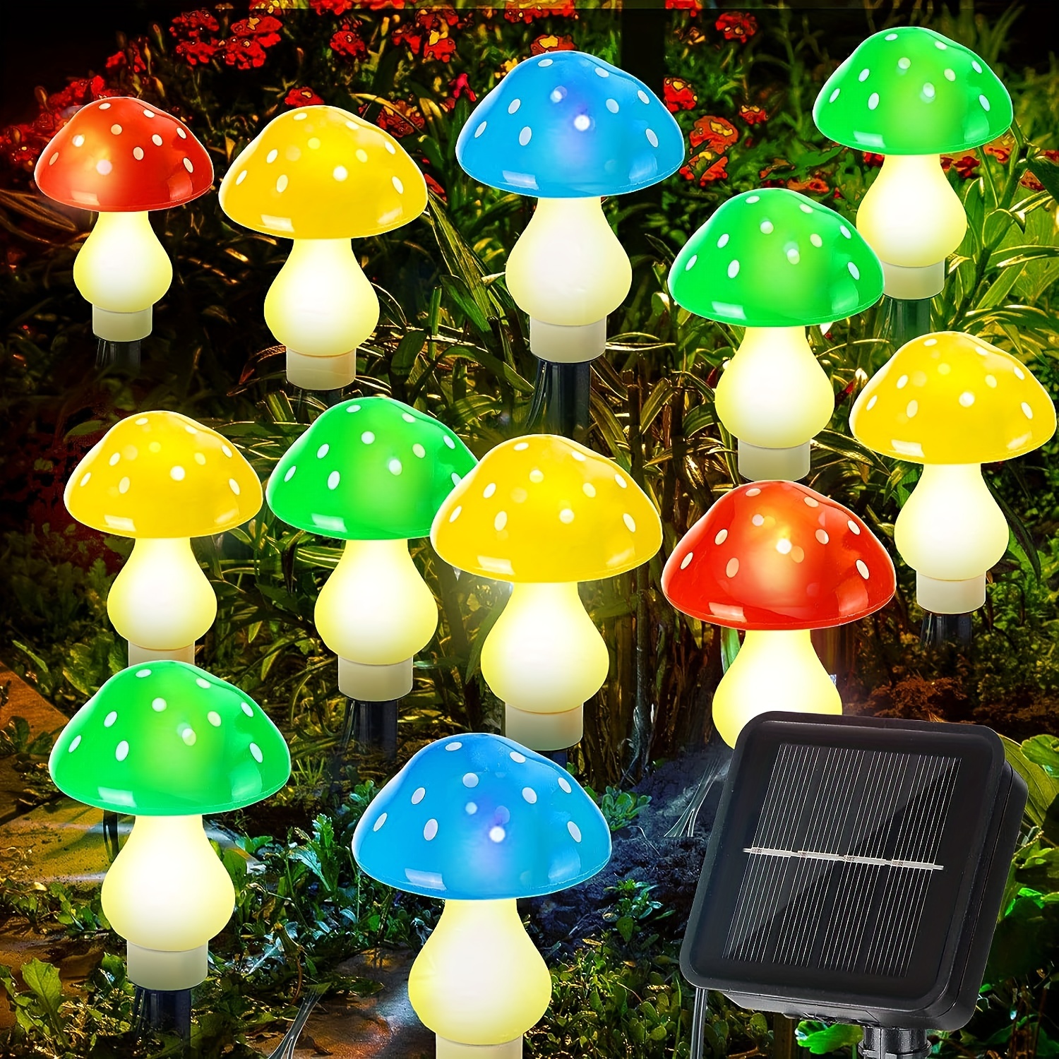 

12led 8led Solar Mushroom Light, Multi-color Changing Led Outdoor Flowers Garden Courtyard Yard Patio Outside Christmas Holiday Decor, Led Lights, Halloween & Christmas Decorations Halloween Gifts