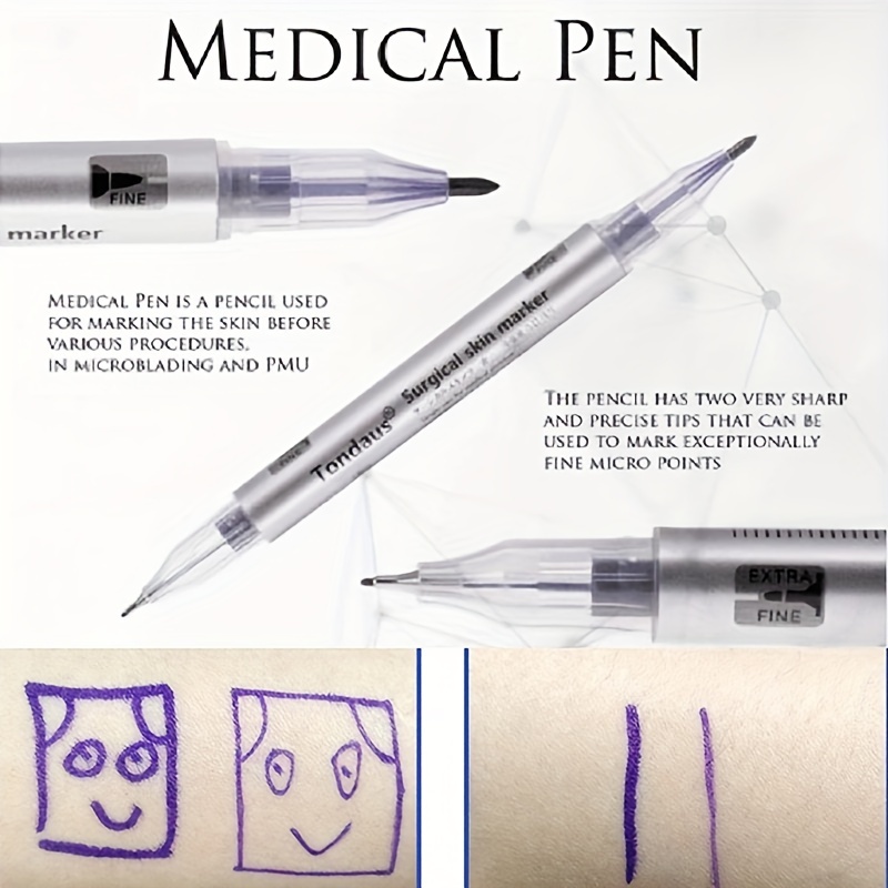 Double Head Surgical Eyebrow Tattoo Skin Marker Pen Tool, Tattoo Marker Pen With Measuring Ruler Microblading
Double Head Surgical Eyebrow Tattoo Skin Marker Pen Tool, Tattoo Marker Pen With Measuring Ruler Microblading