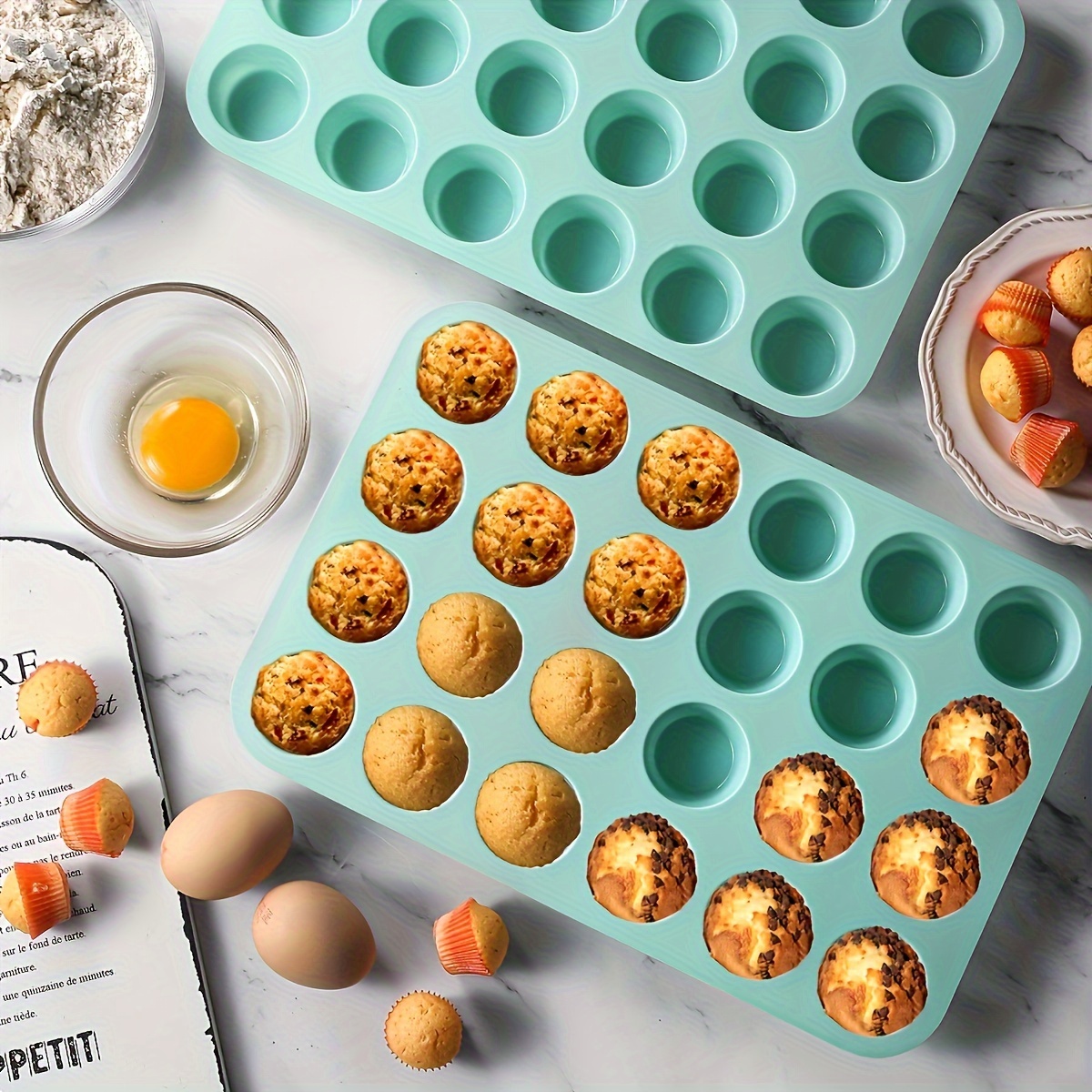 1pc Chocolate Cookie Mold, Cake Mold, Ice Cream Candy Silicone Mold, Silicone Muffin Pan, Muffin Bread Mold, Cake Tray 24 Cups - Non-stick Cake Kitchen Baking Mold For Bakery Use
1pc Chocolate Cookie Mold, Cake Mold, Ice Cream Candy Silicone Mold, Silicone Muffin Pan, Muffin Bread Mold, Cake Tray 24 Cups - Non-stick Cake Kitchen Baking Mold For Bakery Use