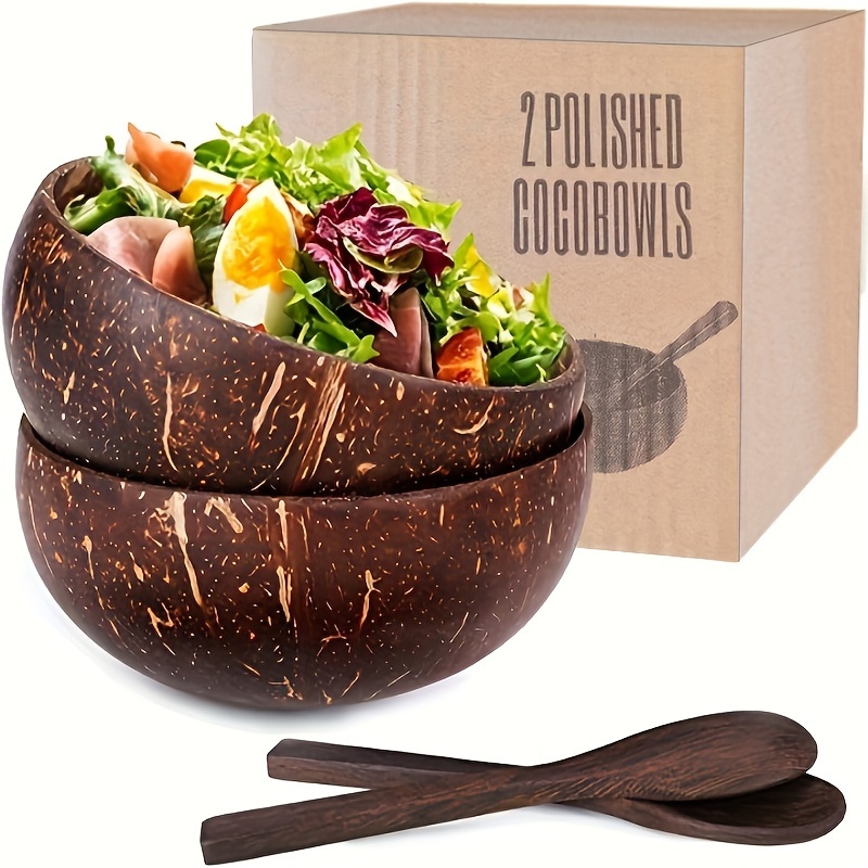 2pcs, Natural Coconut Bowl Set - Creative Salad, Noodles, Yogurt, And Cereal Bowls For Dinner And Breakfast - Kitchen Stuff And Dinnerware For Home And Restaurant Use
2pcs, Natural Coconut Bowl Set - Creative Salad, Noodles, Yogurt, And Cereal Bowls For Dinner And Breakfast - Kitchen Stuff And Dinnerware For Home And Restaurant Use