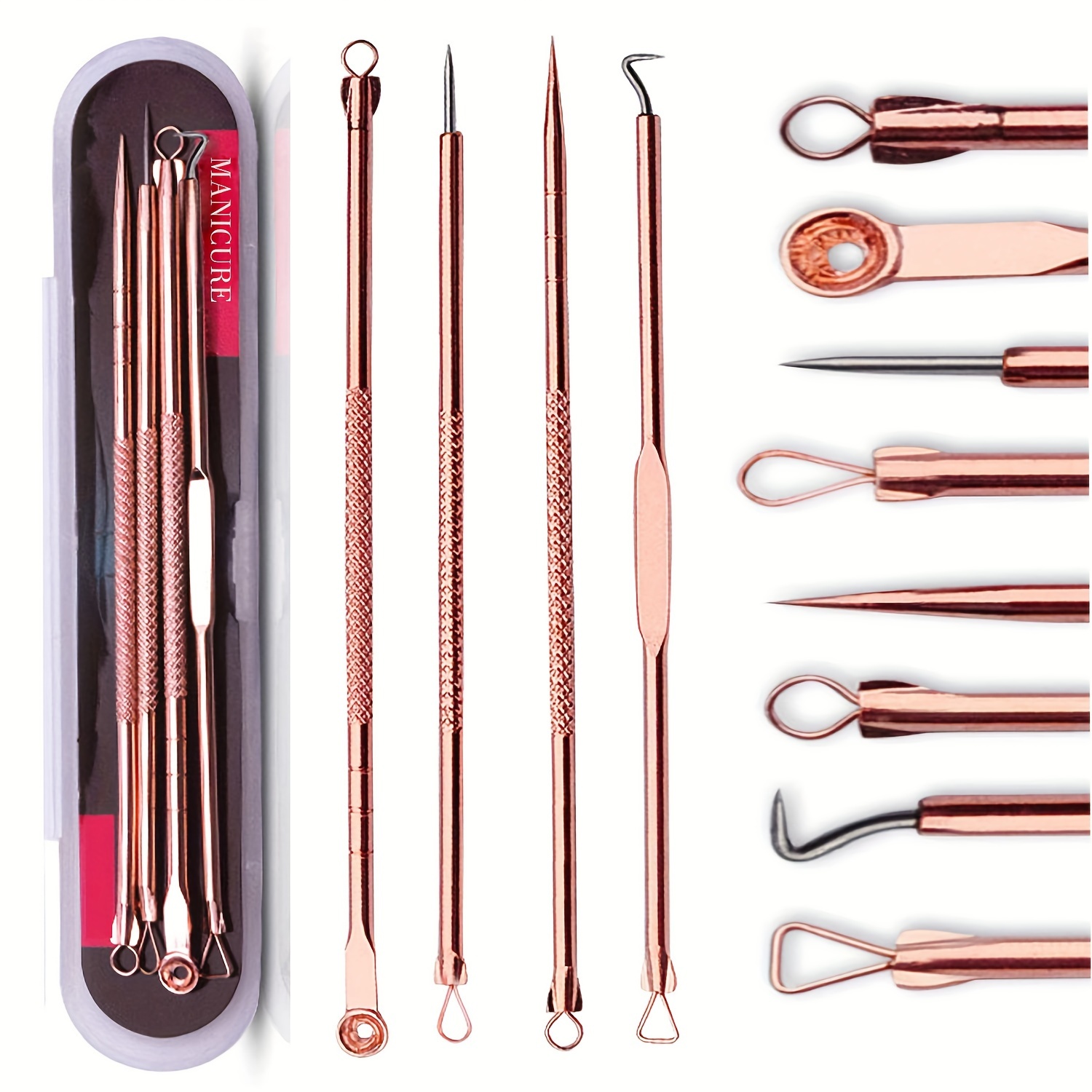 Blackhead Remover Pimple Comedone Extractor Tool Best Kit For Blemish, Whitehead Popping, Zit Removing For Nose Face Skin With Case
Blackhead Remover Pimple Comedone Extractor Tool Best Kit For Blemish, Whitehead Popping, Zit Removing For Nose Face Skin With Case