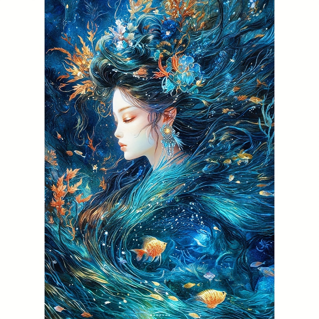 1pc Large Size 30x40cm/ 11.8x15.7inch Without Frame Diy 5d Diamond Painting Princess Of The Sea, Full Rhinestone Painting, Diamond Art Embroidery Kits, Handmade Home Room Office Wall Decor
1pc Large Size 30x40cm/ 11.8x15.7inch Without Frame Diy 5d Diamond Painting Princess Of The Sea, Full Rhinestone Painting, Diamond Art Embroidery Kits, Handmade Home Room Office Wall Decor