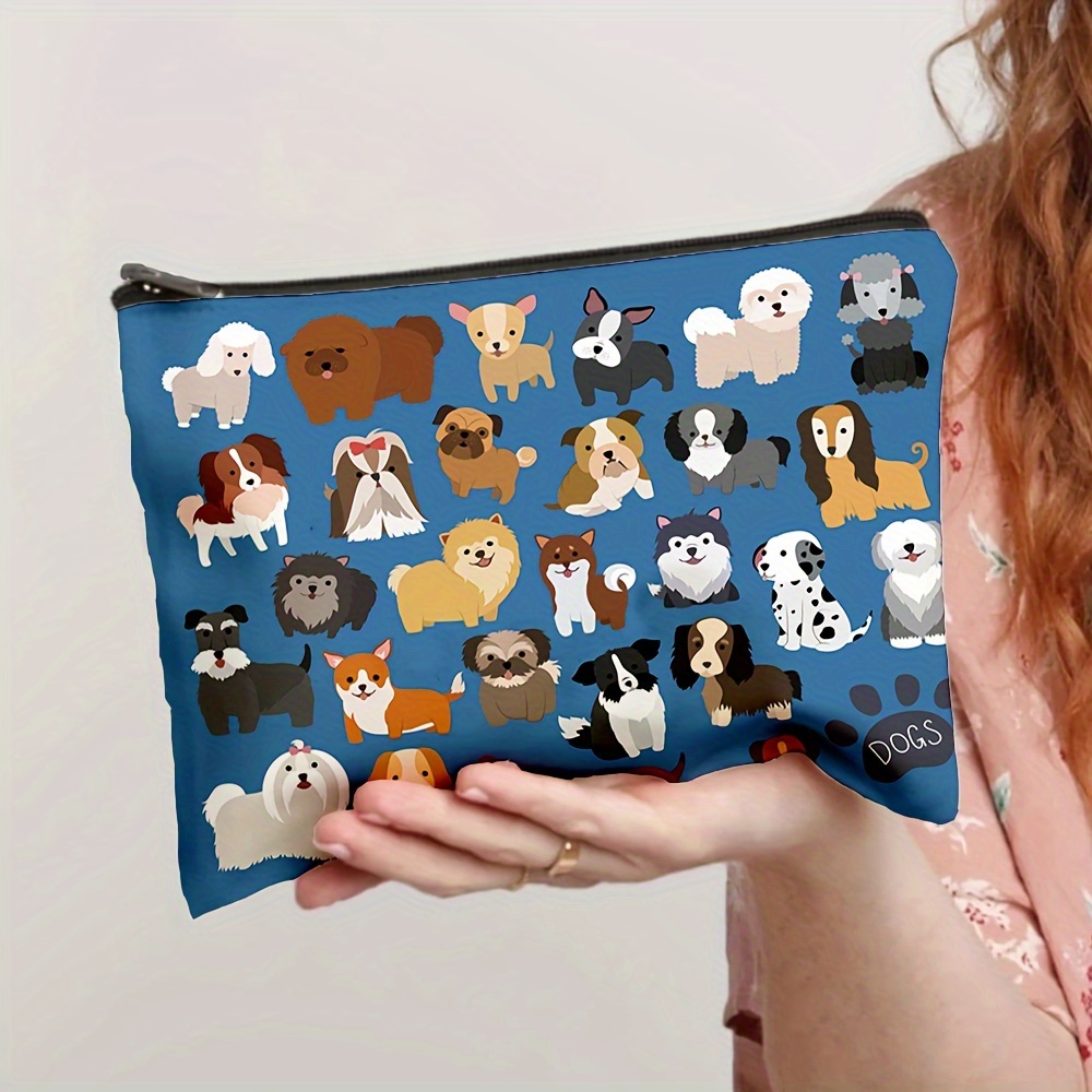 Kawaii Cartoon Dogs Pattern Clutch Zipper Pouch, Multifunctional Portable Makeup Bag For Women
Kawaii Cartoon Dogs Pattern Clutch Zipper Pouch, Multifunctional Portable Makeup Bag For Women