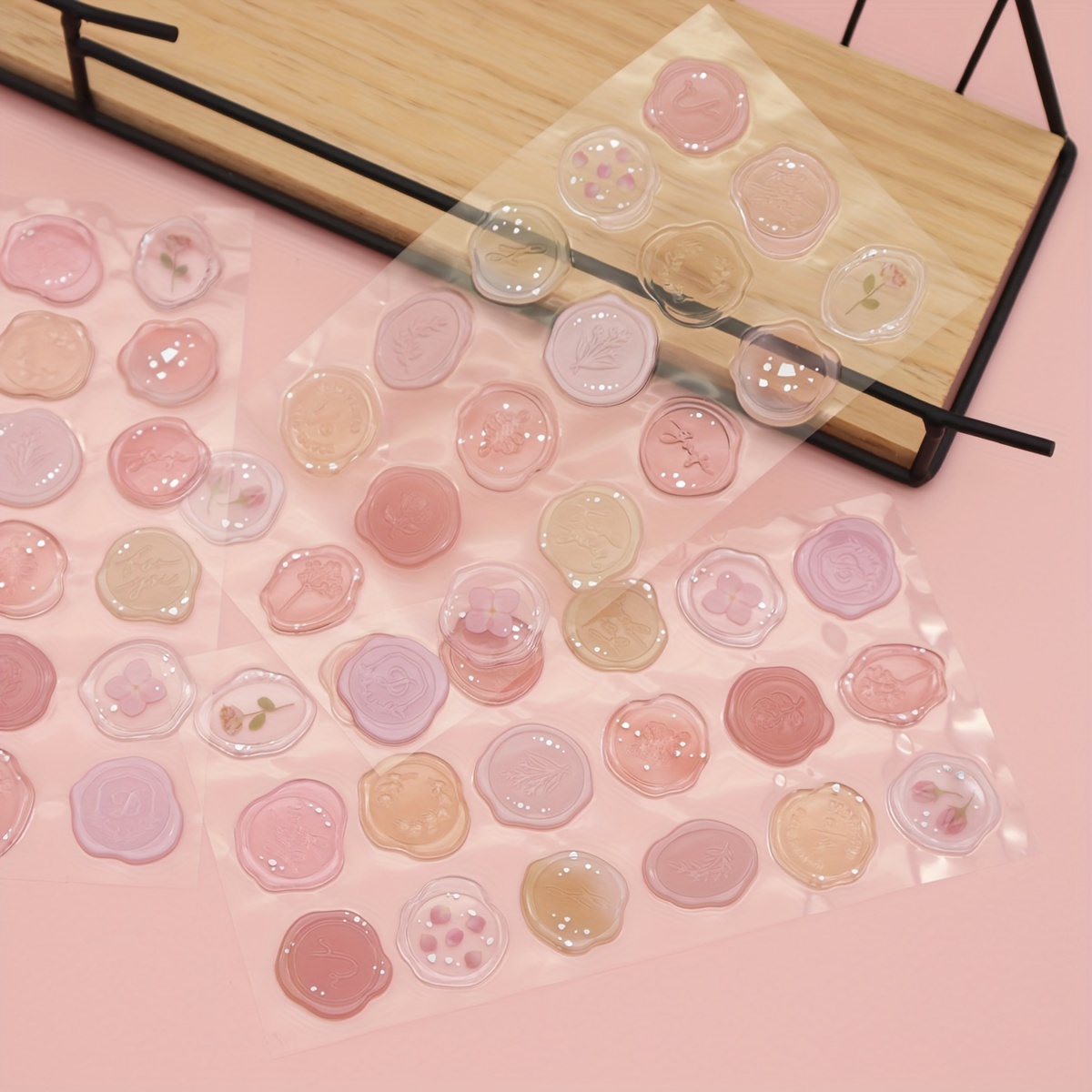 18pcs Diy Pink Flower Plant Fire Paint Seal Stickers, Three-dimensional Journal Dairy Scrapbooking Envelope Seal Stickers
18pcs Diy Pink Flower Plant Fire Paint Seal Stickers, Three-dimensional Journal Dairy Scrapbooking Envelope Seal Stickers