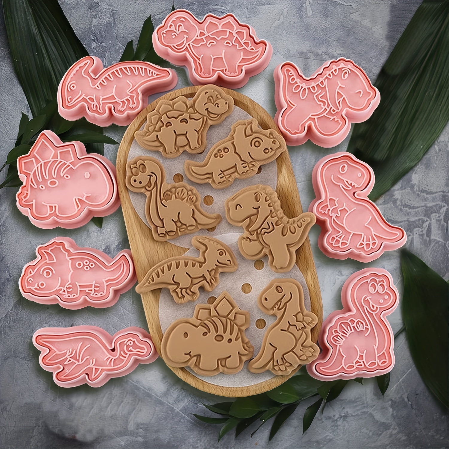 8pcs, Dinosaur Cookie Cutters, Cartoon Cookie Embosser, Plastic Pastry Cutters, Biscuit Molds, Baking Tools, Kitchen Accessories
8pcs, Dinosaur Cookie Cutters, Cartoon Cookie Embosser, Plastic Pastry Cutters, Biscuit Molds, Baking Tools, Kitchen Accessories