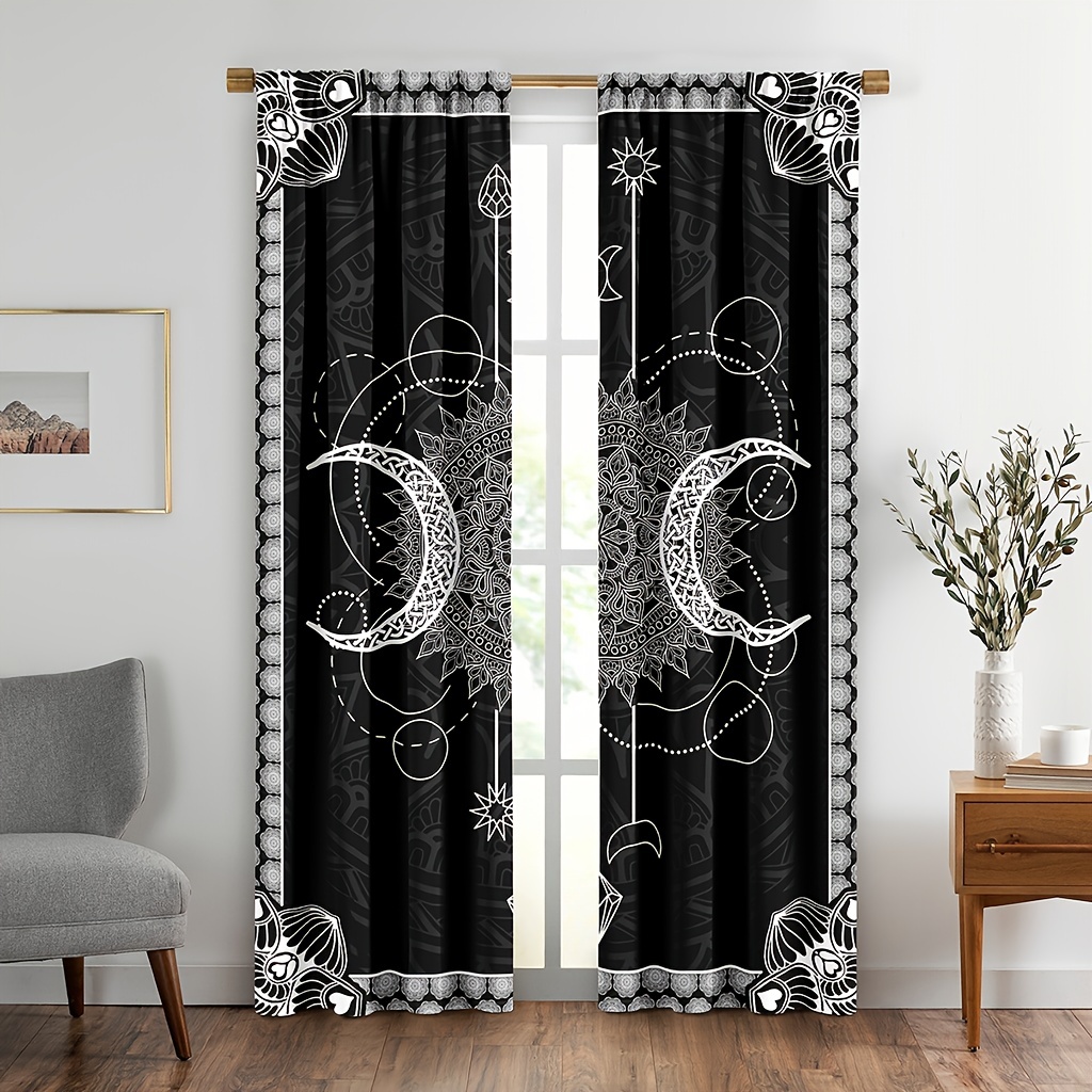 2 Panels Curtain Constellation Darkening Window Curtain Gothic Mandala Blackout Curtains For Living Room, Bedroom, Kitchen, Bathroom, Home Decor, Room Decor
2 Panels Curtain Constellation Darkening Window Curtain Gothic Mandala Blackout Curtains For Living Room, Bedroom, Kitchen, Bathroom, Home Decor, Room Decor
