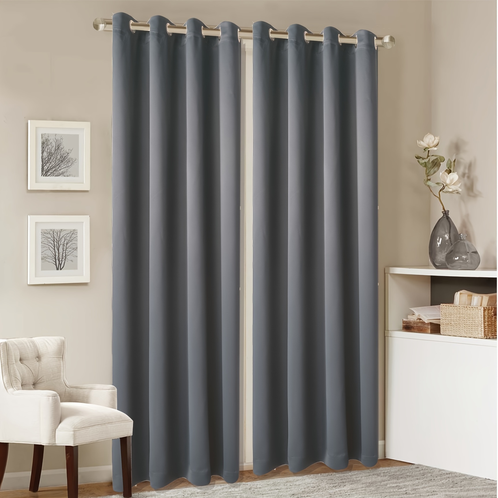 1 Panel Grommet Top Blackout Curtain Thermal Insulated Noise Reducing And Light Blocking Room Darkening Curtain For Living Room Bedroom Office Home Decor
1 Panel Grommet Top Blackout Curtain Thermal Insulated Noise Reducing And Light Blocking Room Darkening Curtain For Living Room Bedroom Office Home Decor