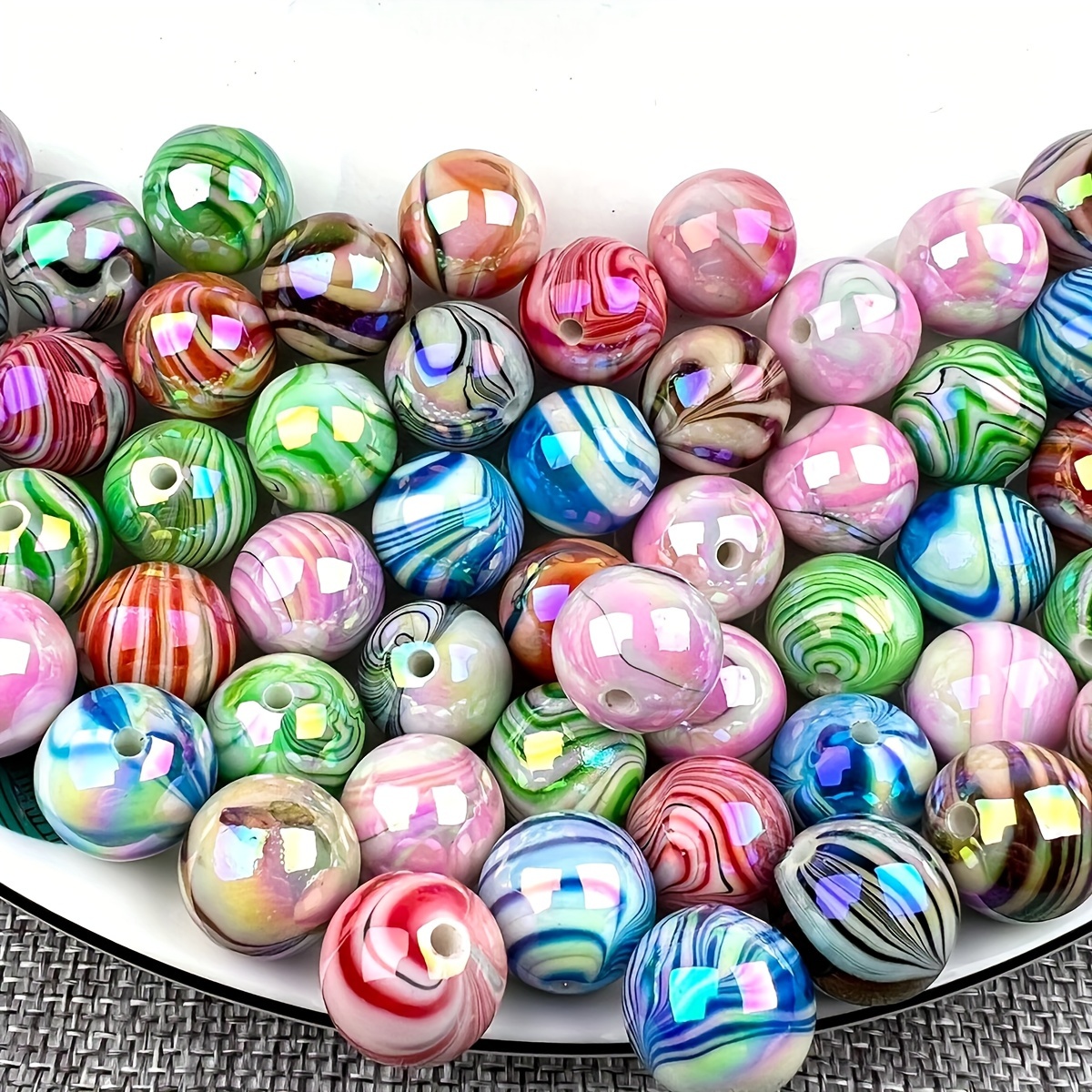 Un de 25-50pcs perles rondes à motif d'eau de 8-10mm couleur AB série de couleurs mélangées DIY pouvant utilisées pour un bracelet, un collier ou une chaîne de téléphone portable
Un de 25-50pcs perles rondes à motif d'eau de 8-10mm couleur AB série de couleurs mélangées DIY pouvant utilisées pour un bracelet, un collier ou une chaîne de téléphone portable