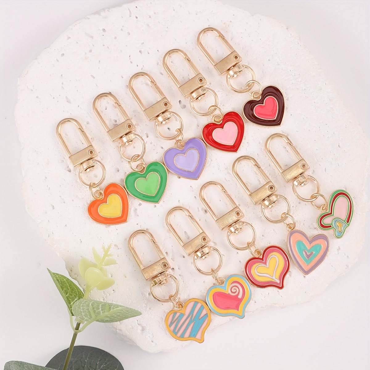 10pcs/set Candy Color Heart Keychain Cute Cartoon Alloy Keyring Golden Bag Package Hanging Pendant Charms For Women Female
10pcs/set Candy Color Heart Keychain Cute Cartoon Alloy Keyring Golden Bag Package Hanging Pendant Charms For Women Female