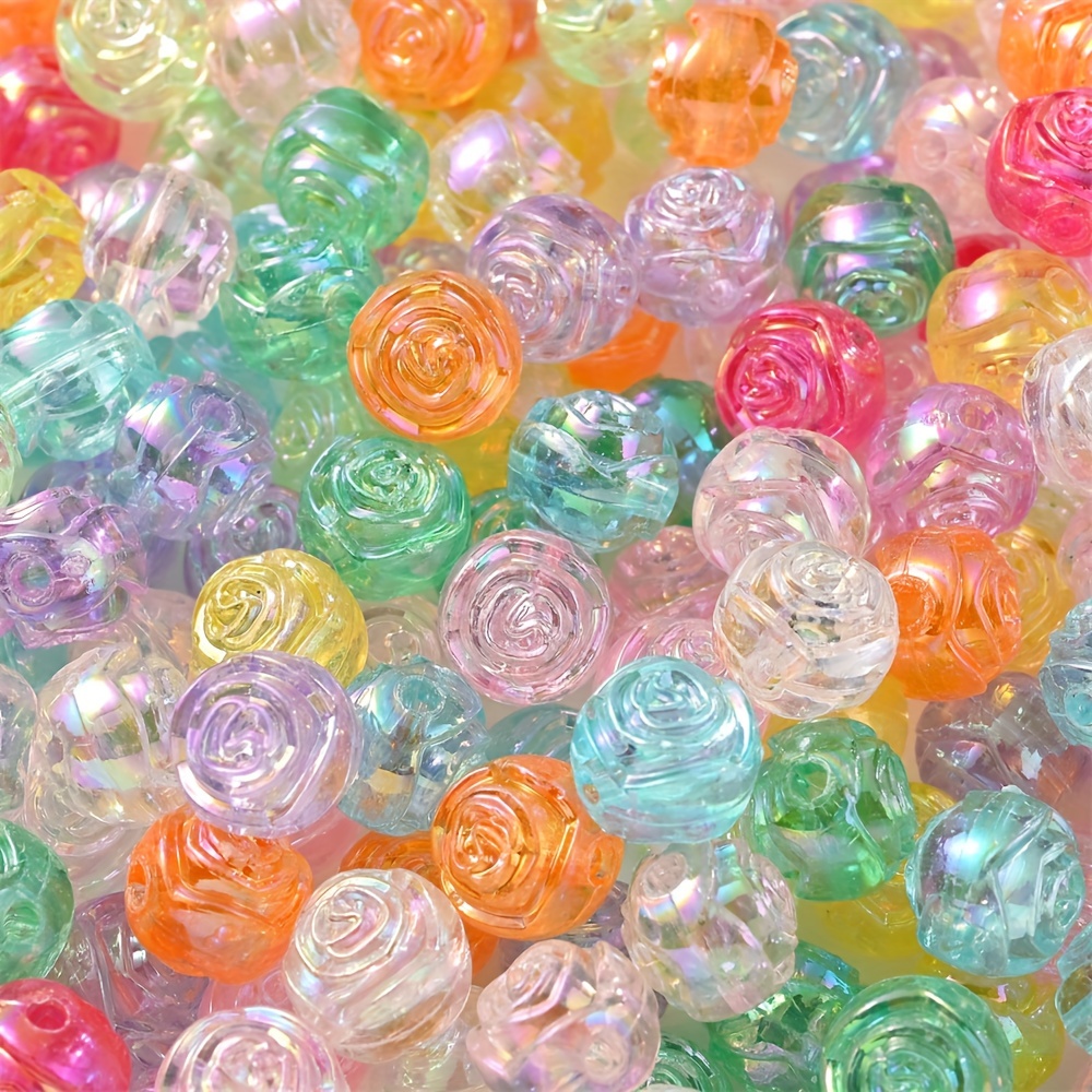100pcs Rose Flower Acrylic Beads, Colorful Loose Spacer Beads For Jewelry Making, Diy Bracelet Necklace Accessories
100pcs Rose Flower Acrylic Beads, Colorful Loose Spacer Beads For Jewelry Making, Diy Bracelet Necklace Accessories