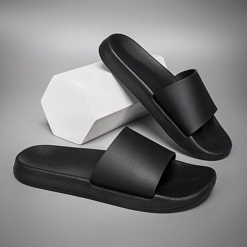 Men's Trendy Solid Slides, Non Slip Quick-drying Open Toe Slippers For Indoor Outdoor Walking And Shower
Men's Trendy Solid Slides, Non Slip Quick-drying Open Toe Slippers For Indoor Outdoor Walking And Shower