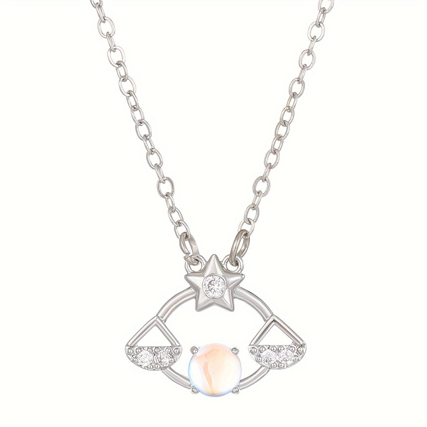 Twelve Constellations Necklace Women Zircon Hollow Moonlight Temu