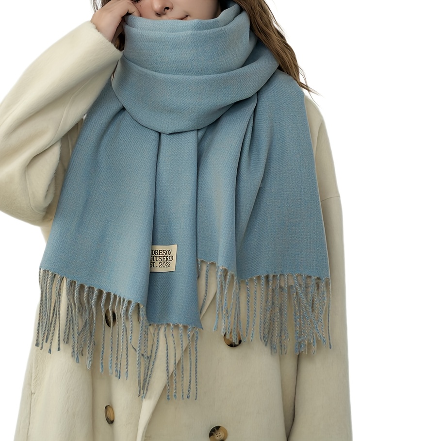 Double-sided Plush Blue Scarf - Soft Polyester Winter Shawl With Fringe, Long For Women, Casual & Formal Outfits, Hand Wash Or , Wind Protection Wrap | Trendy Knitted Scarf | Plush Polyester Scarf
Double-sided Plush Blue Scarf - Soft Polyester Winter Shawl With Fringe, Long For Women, Casual & Formal Outfits, Hand Wash Or , Wind Protection Wrap | Trendy Knitted Scarf | Plush Polyester Scarf