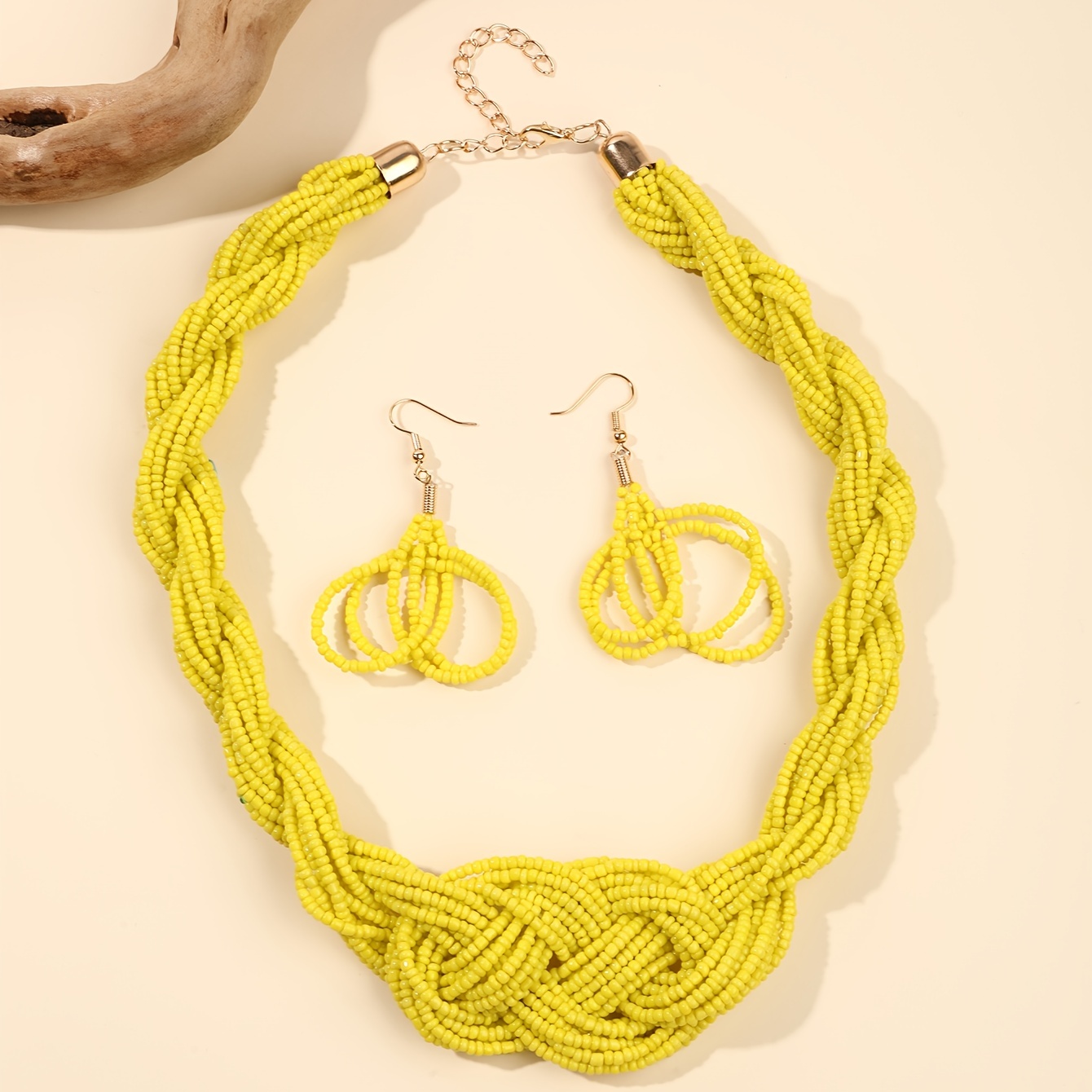 earrings and necklace handmade beads jewelry suit interwoven-temu japan