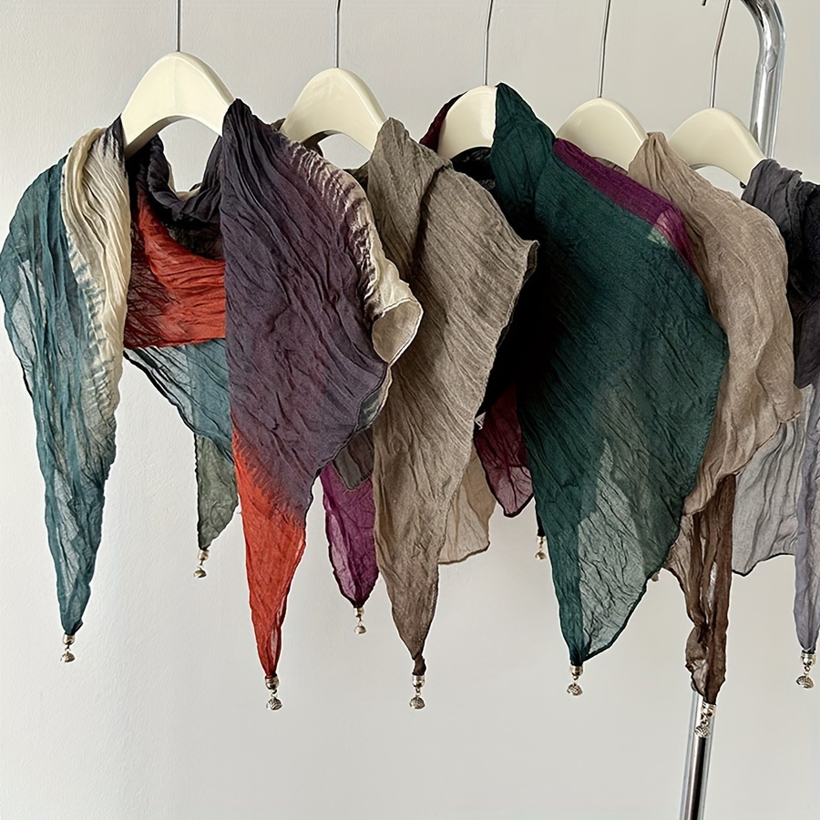 1pc Style Viscose Scarf For Women, Yarn-dyed Ruched , Breathable & Decorative, 100gsm, No Feathers, For Casual Weekend - Hand Washable
1pc Style Viscose Scarf For Women, Yarn-dyed Ruched , Breathable & Decorative, 100gsm, No Feathers, For Casual Weekend - Hand Washable