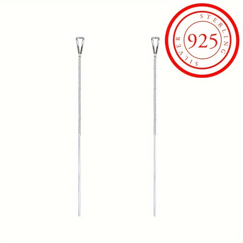 Sterling 925 Silver Hypoallergenic Ear Jewelry Chain Design Dangle Earrings Elegant Simple Style Daily Casual
Sterling 925 Silver Hypoallergenic Ear Jewelry Chain Design Dangle Earrings Elegant Simple Style Daily Casual