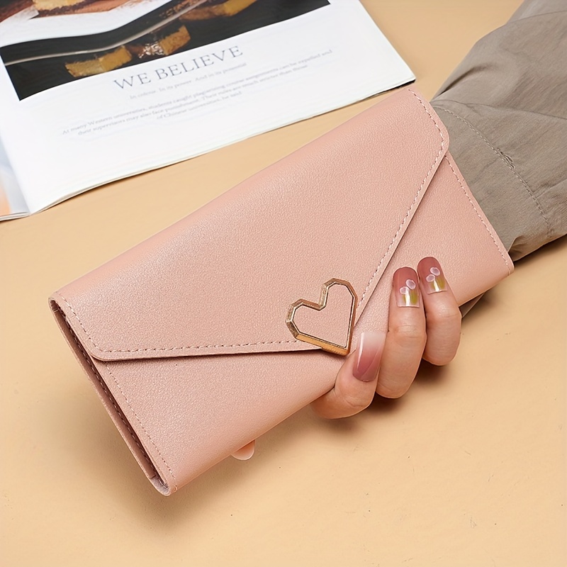 Valentine's Day Heart Buckle Decor Long Wallet, All-match Solid Color Coin Purse, Trendy Credit Card Holder
Valentine's Day Heart Buckle Decor Long Wallet, All-match Solid Color Coin Purse, Trendy Credit Card Holder