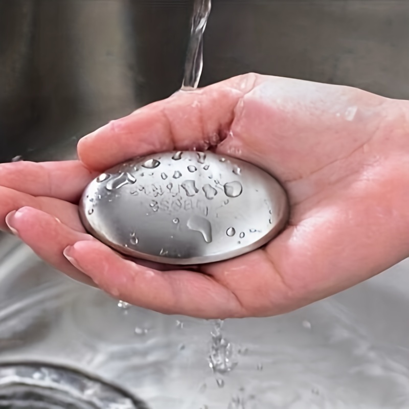 1pc Magic Cleaning Soap - Stainless Steel Oval Soap For Hand Odor Removal And Garlic Fish Odor Removal - Home Essential
1pc Magic Cleaning Soap - Stainless Steel Oval Soap For Hand Odor Removal And Garlic Fish Odor Removal - Home Essential
