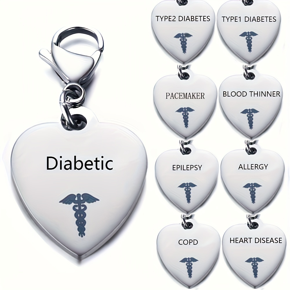 Stainless Steel Heart Shape Creative Medical Id Pendant Keyring For Men, Diabetic Type 1 Type 2 Diabetes Keychain For Men, Ideal Choice For Gifts
Stainless Steel Heart Shape Creative Medical Id Pendant Keyring For Men, Diabetic Type 1 Type 2 Diabetes Keychain For Men, Ideal Choice For Gifts