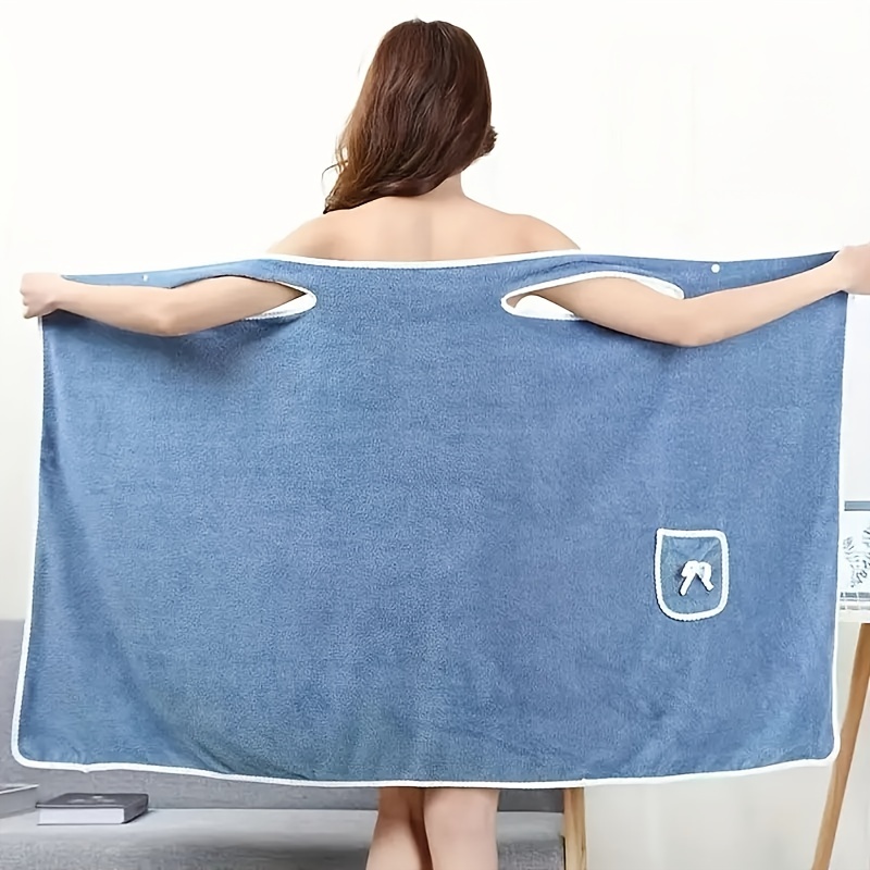 

1pc Wearable Bath Towel, Bowknot Coral Velvet Thickened Bath Skirt For Adults, Water Absorption Quick Drying Bath Towel, Bath Supplies, Sauna Kilt Spa Sauna Wrap For Women