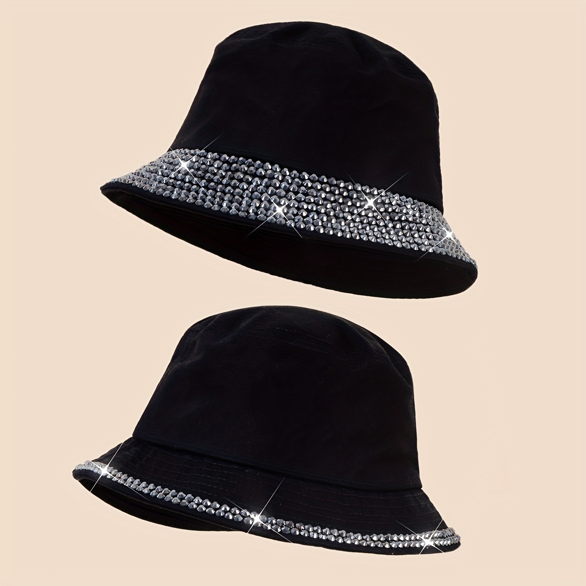 Trendy Rhinestone Decor Bucket Hat Black Casual Sunscreen Basin Hat Hip Hop Fisherman Cap For
Trendy Rhinestone Decor Bucket Hat Black Casual Sunscreen Basin Hat Hip Hop Fisherman Cap For