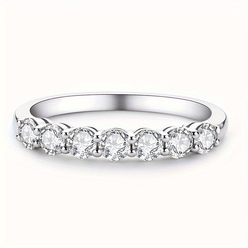 0.28 Ct/0.7 Ct 7 Stones Moissanite Engagement Ring, 925 Sterling Silver D Color Vvs Sparkling Promise Ring For Her
0.28 Ct/0.7 Ct 7 Stones Moissanite Engagement Ring, 925 Sterling Silver D Color Vvs Sparkling Promise Ring For Her