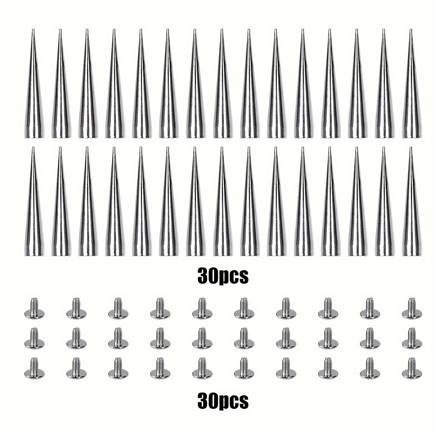 30pcs 40mm Spike And Studs Silver Cone Spikes Punk Bullet For Diy Artificial Leather Crafting
30pcs 40mm Spike And Studs Silver Cone Spikes Punk Bullet For Diy Artificial Leather Crafting