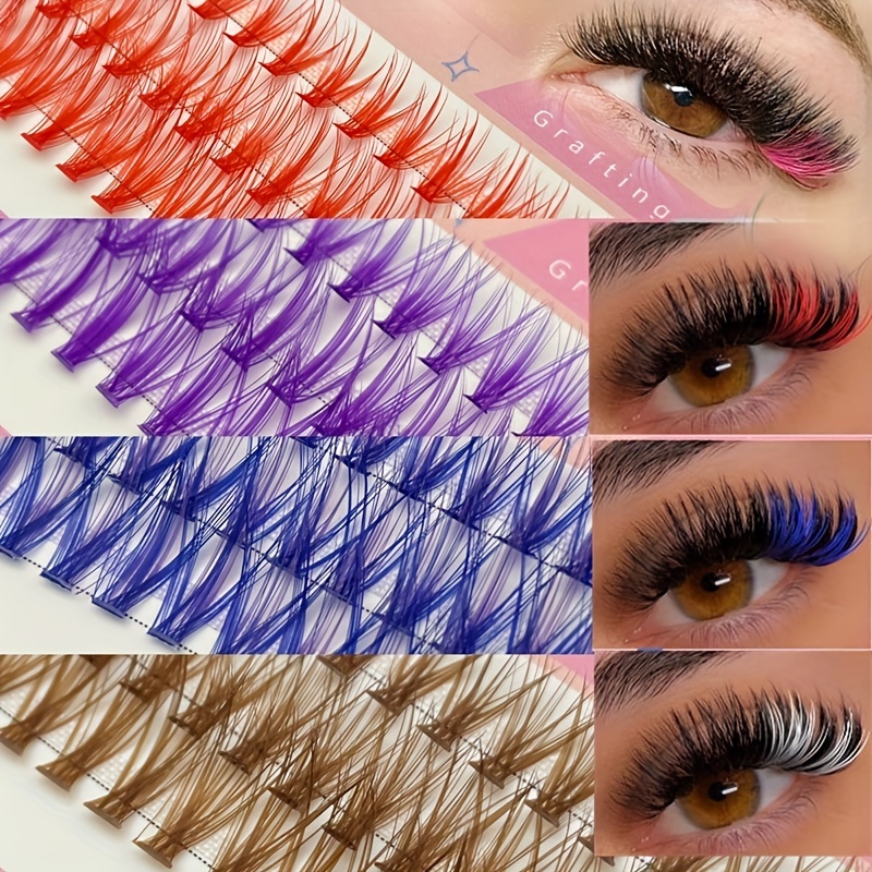 Colored Cluster Lashes 30p D Curling Individual Lashes Diy Eyelash Extension 10/12/14mm Mixed Lash Extension False Eyelashes Set, Stage Halloween Makeup ( 60pcs, 4 Colors )
Colored Cluster Lashes 30p D Curling Individual Lashes Diy Eyelash Extension 10/12/14mm Mixed Lash Extension False Eyelashes Set, Stage Halloween Makeup ( 60pcs, 4 Colors )