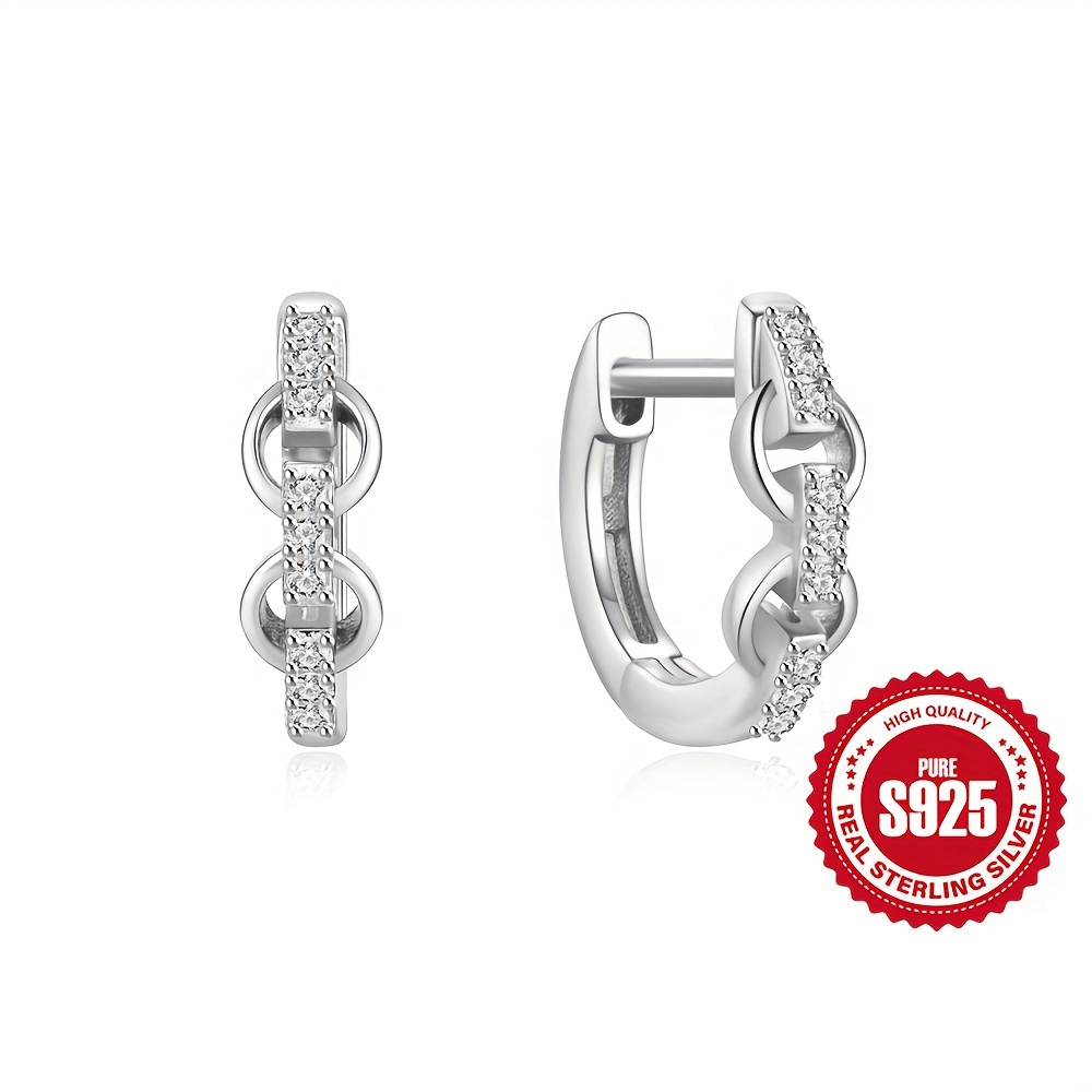 Exquisite 925 Sterling Silver Hypoallergenic Hoop Earrings Temu Australia