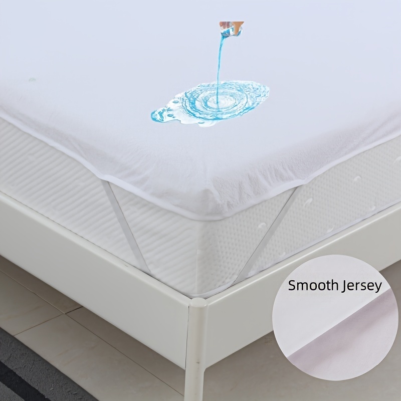 1pc Mattress Protector, White Waterproof Poly Jersey Mattress Cover, Breathable, Machine Washable, 4 Elastic Bands, Special Design Corner
1pc Mattress Protector, White Waterproof Poly Jersey Mattress Cover, Breathable, Machine Washable, 4 Elastic Bands, Special Design Corner