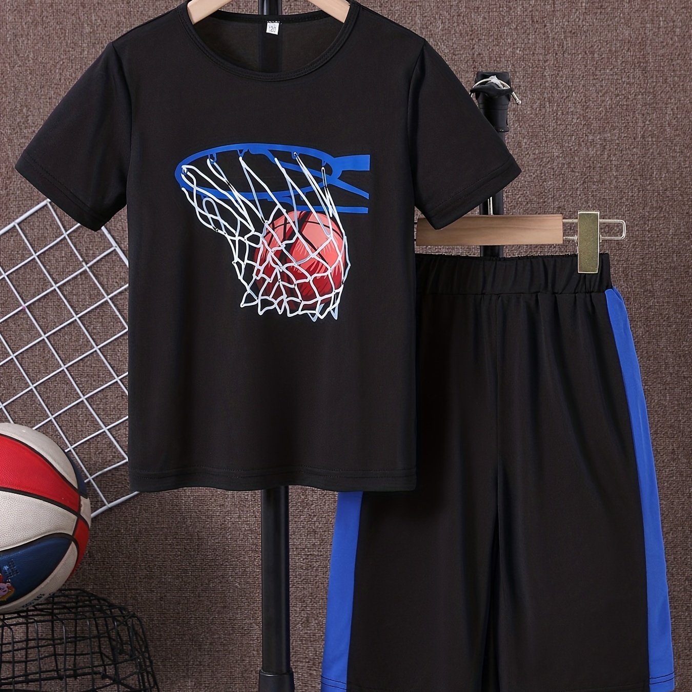 Boys 2 Pcs Basketball Hoop Graphic Casual Outfit Round Neck T-shirt & Shorts Kids Summer Clothes Sets
Boys 2 Pcs Basketball Hoop Graphic Casual Outfit Round Neck T-shirt & Shorts Kids Summer Clothes Sets