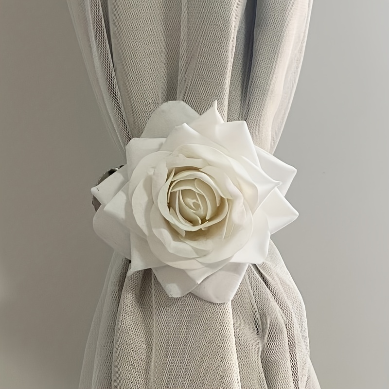 1pc White Artificial Rose Curtain Buckle Handmade Curtain Tieback Curtain Holdback For Bedroom Living Room Kitchen Home Decoration
1pc White Artificial Rose Curtain Buckle Handmade Curtain Tieback Curtain Holdback For Bedroom Living Room Kitchen Home Decoration