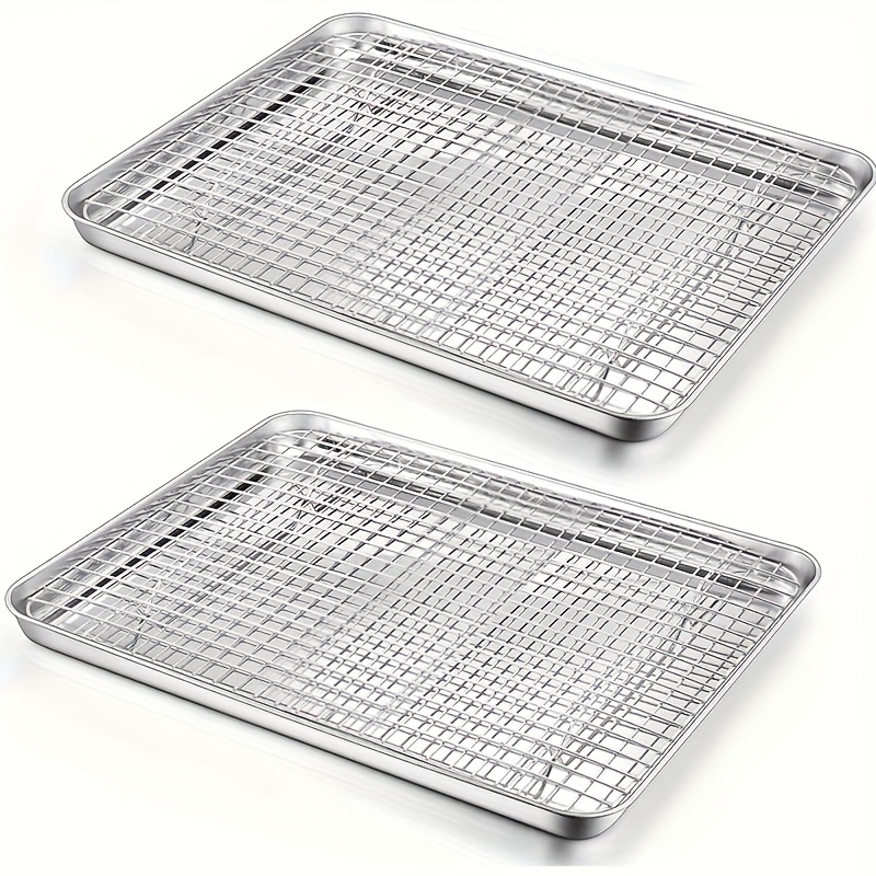 Stainless Steel Baking Pan With Cooling Rack Set, Pan With Extra For Cooking And Baking, Ramadan Supplies Christmas Gift
Stainless Steel Baking Pan With Cooling Rack Set, Pan With Extra For Cooking And Baking, Ramadan Supplies Christmas Gift