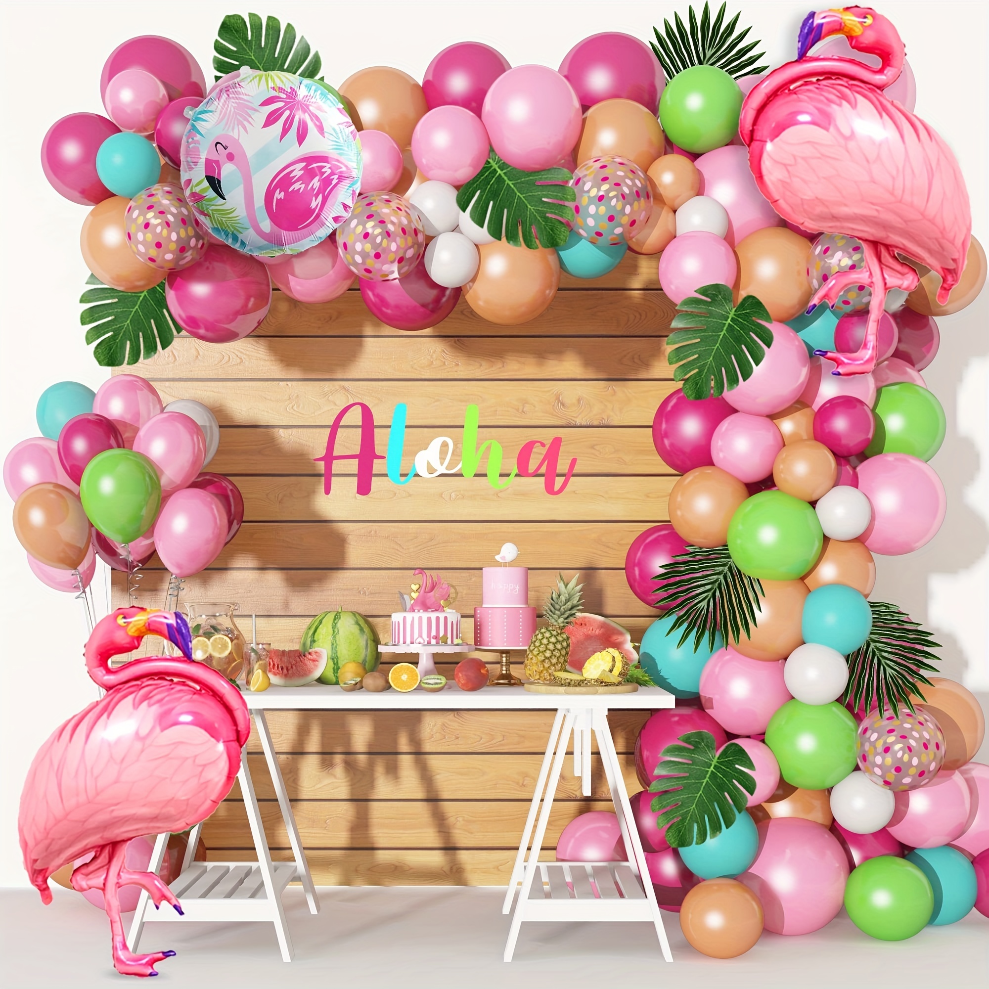 137pcs, Tropical Balloon Arch Garland Set, Flamingo Luau Balloons, Peach Rose Golden Fruit Green Blue Palm Leaves, Tropical Party Decoration Hawaii Aloha Moana Birthday Wedding Decoration
137pcs, Tropical Balloon Arch Garland Set, Flamingo Luau Balloons, Peach Rose Golden Fruit Green Blue Palm Leaves, Tropical Party Decoration Hawaii Aloha Moana Birthday Wedding Decoration