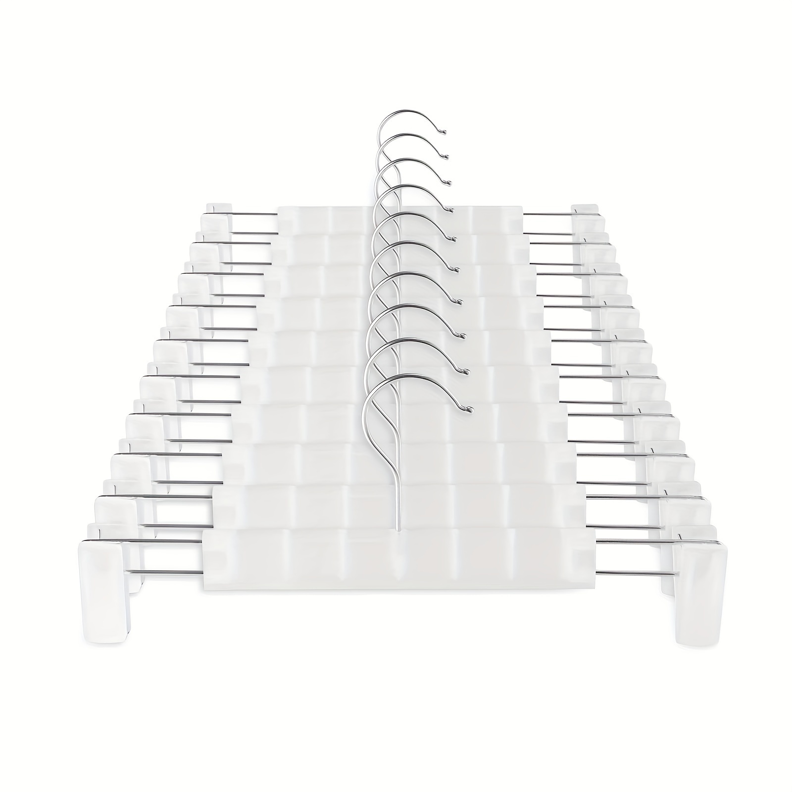 10pcs 2-clips Pants Drying Hangers, Clothes Storage Rack For Skirts, Bras, Scarves, Underwear, Clothes Organizer For Closet, Wardrobe, Bedroom, Balcony, Dorm, Back To College Essential
10pcs 2-clips Pants Drying Hangers, Clothes Storage Rack For Skirts, Bras, Scarves, Underwear, Clothes Organizer For Closet, Wardrobe, Bedroom, Balcony, Dorm, Back To College Essential
