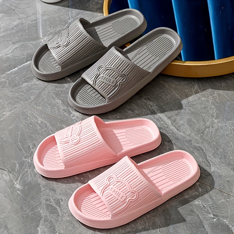 Cartoon Bear Eva Slide Shoes, Solid Color Slip On Indoor Bathroom Shoes, Casual Lightweight Home Slides
Cartoon Bear Eva Slide Shoes, Solid Color Slip On Indoor Bathroom Shoes, Casual Lightweight Home Slides