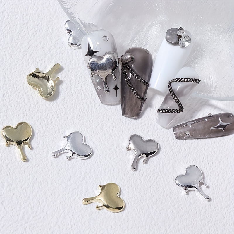 10pcs 3d Alloy Heart Nail Charms, Droplets Lava Heart Shape Nail Art Charms Punk Chrome Charms For Nails Irregular Love Heart Nail Charm Metal Nail Jewelry Nail Accessories Diy Nail Supplies
10pcs 3d Alloy Heart Nail Charms, Droplets Lava Heart Shape Nail Art Charms Punk Chrome Charms For Nails Irregular Love Heart Nail Charm Metal Nail Jewelry Nail Accessories Diy Nail Supplies