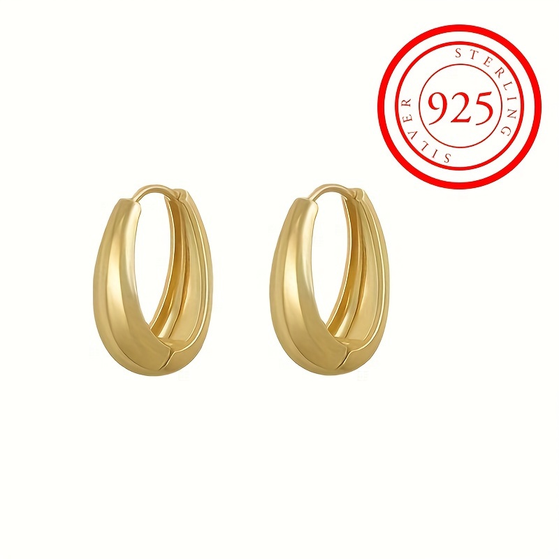 Sterling 925 Silver Ear Jewelry Retro Simple Hoop Earrings With 18k Plated Material Trendy Female Gift Daily Casual
Sterling 925 Silver Ear Jewelry Retro Simple Hoop Earrings With 18k Plated Material Trendy Female Gift Daily Casual