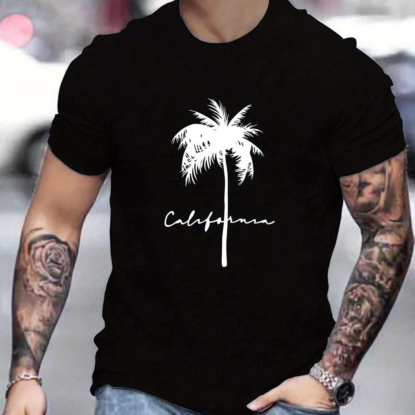 Palm Tree & Letter Pattern Print Men's T-shirt, Graphic Tee Men's Summer Clothes, Men's Outfits
Palm Tree & Letter Pattern Print Men's T-shirt, Graphic Tee Men's Summer Clothes, Men's Outfits