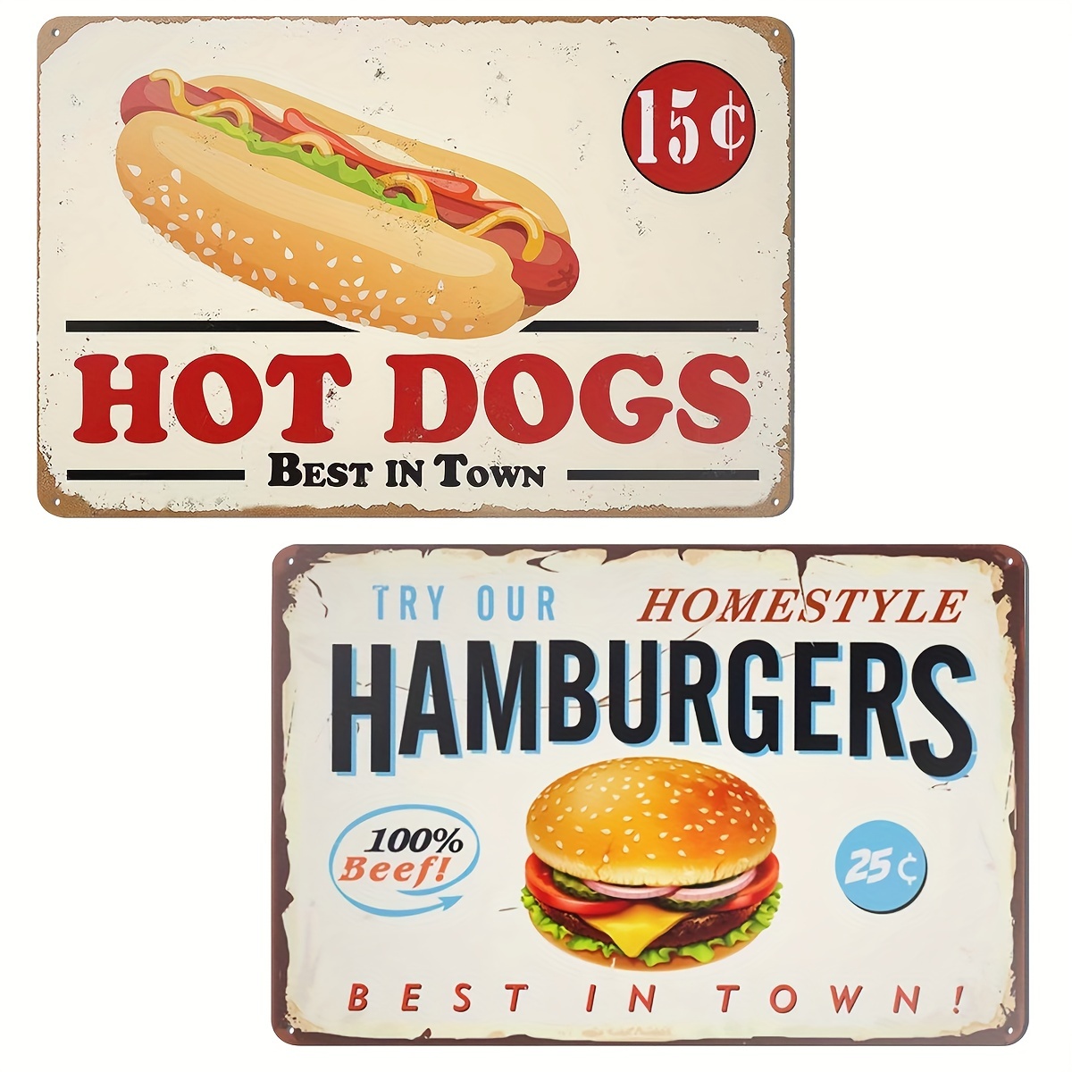 1pc Retro Metal Tin Sign Vintage Best In Town Hamburgers Hot Dogs Aluminum Sign For Home Coffee Wall Decor
1pc Retro Metal Tin Sign Vintage Best In Town Hamburgers Hot Dogs Aluminum Sign For Home Coffee Wall Decor