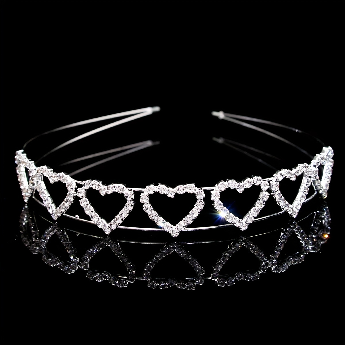 Ladies Heart-shaped Rhinestone Double-layer Hair Band Headdress Bridal Wedding Headdress
Ladies Heart-shaped Rhinestone Double-layer Hair Band Headdress Bridal Wedding Headdress