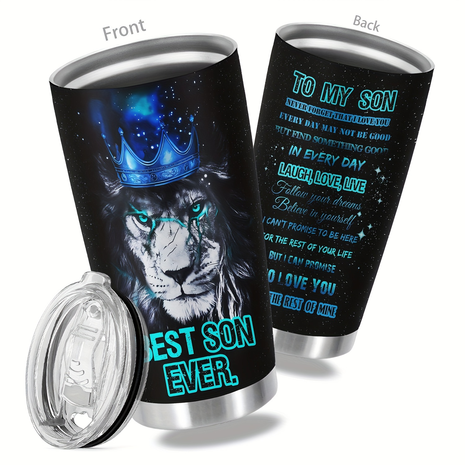 1pc, 20oz Lion Cup Stainless Steel Tumbler, To My Son Print Double Wall Vacuum Insulated Travel Mug, Gifts For Parents, Relatives And Friends
1pc, 20oz Lion Cup Stainless Steel Tumbler, To My Son Print Double Wall Vacuum Insulated Travel Mug, Gifts For Parents, Relatives And Friends