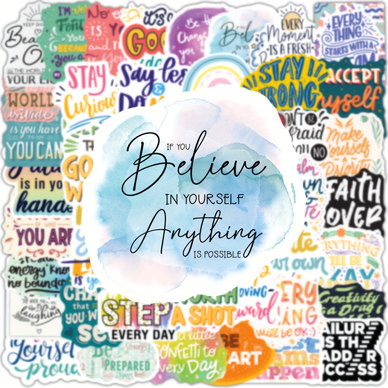 50pcs Inspirational Words Stickers, Motivational Quote Stickers, Vinyl Positive Sticker For Water Bottles Book Laptop
50pcs Inspirational Words Stickers, Motivational Quote Stickers, Vinyl Positive Sticker For Water Bottles Book Laptop