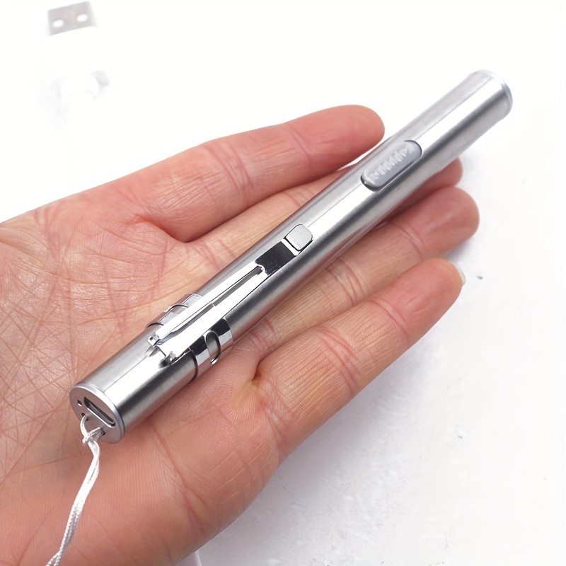 

1pc 8000lumens Mini Penlight Lamp Pocket Led Flashlight Usb Rechargeable Torch Light