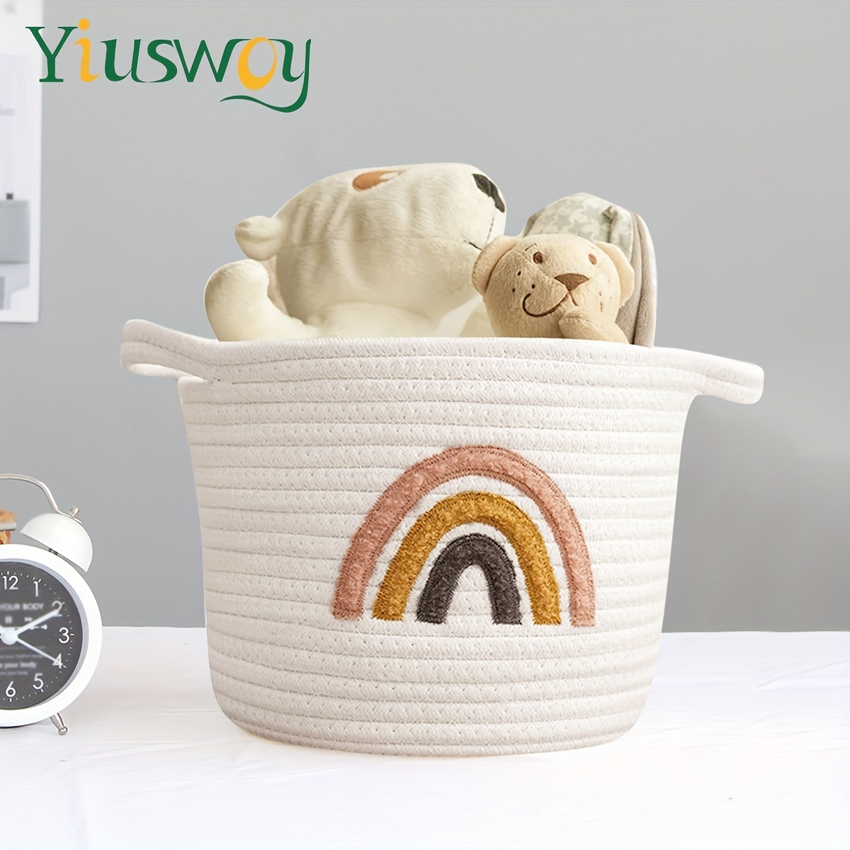 1pc Rainbow Basket, Small Woven Storage Basket, Home Decorative Basket Shelf, Closet Cabinet Basket Organiser, Use In Baby Nursery, Bedroom, Living Room
1pc Rainbow Basket, Small Woven Storage Basket, Home Decorative Basket Shelf, Closet Cabinet Basket Organiser, Use In Baby Nursery, Bedroom, Living Room