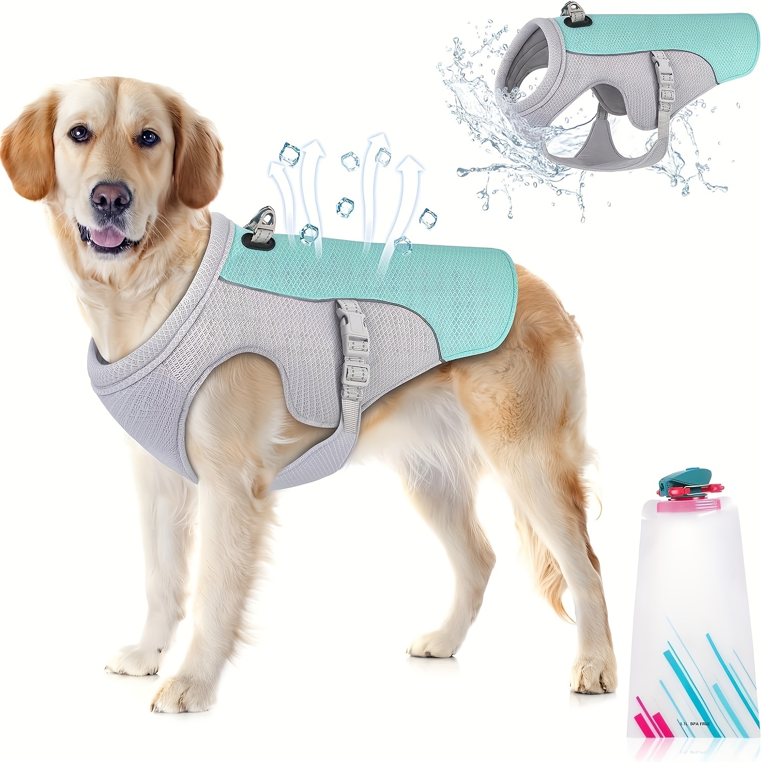 Dog Cooling Vest, Breathable Mesh, Summer Heat Relief With Adjustable Buckle, For Outdoor Use
Dog Cooling Vest, Breathable Mesh, Summer Heat Relief With Adjustable Buckle, For Outdoor Use