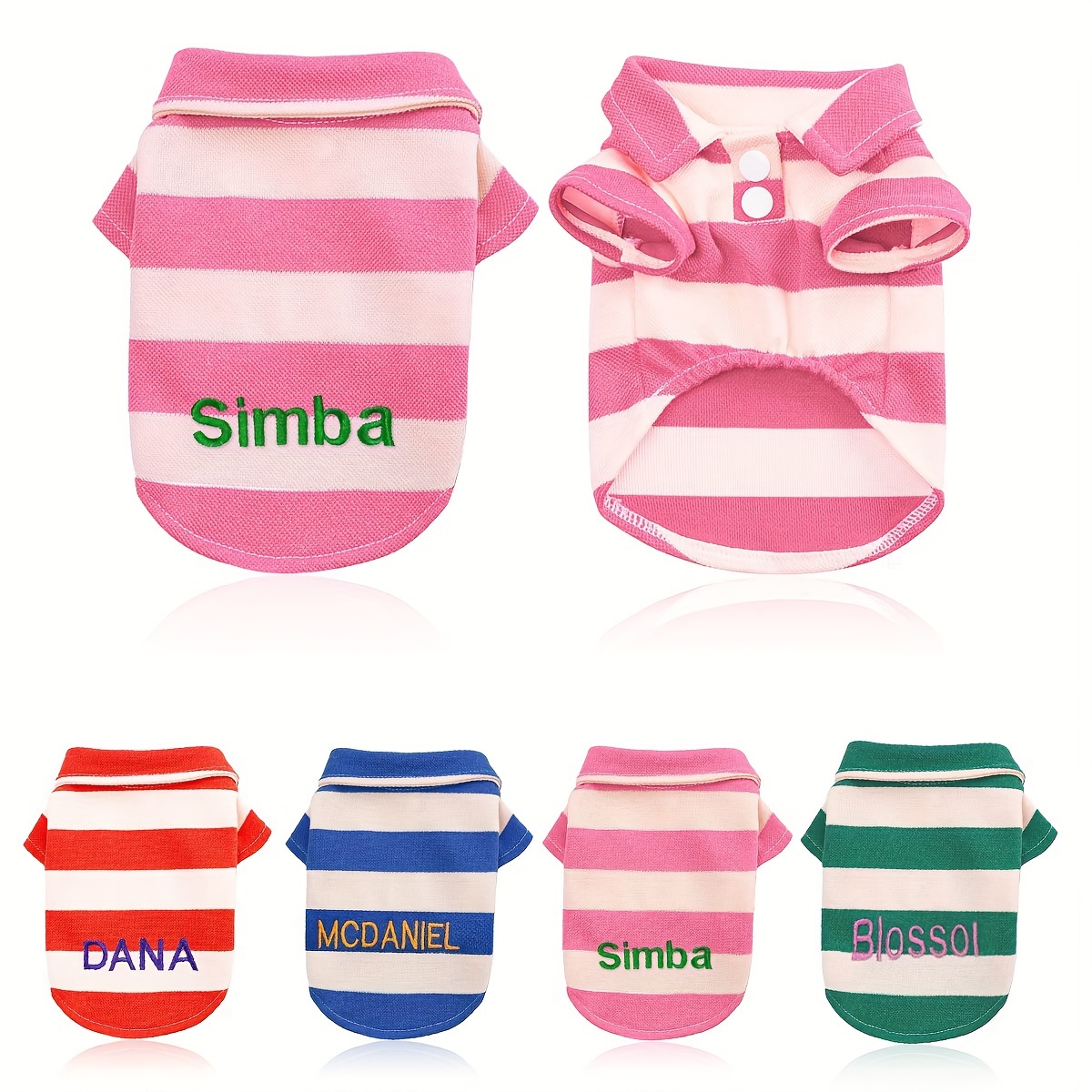 1pc Customized Dog Shirt, Personalized Striped T-shirt, Pet Name Can Be Customized, Dog Clothes
1pc Customized Dog Shirt, Personalized Striped T-shirt, Pet Name Can Be Customized, Dog Clothes
