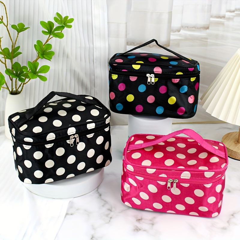 Makeup Bag, Handheld Cosmetic Storage Bag With Mirror & Brush Holder, Travel Portable Toiletries Bag With Handle
Makeup Bag, Handheld Cosmetic Storage Bag With Mirror & Brush Holder, Travel Portable Toiletries Bag With Handle