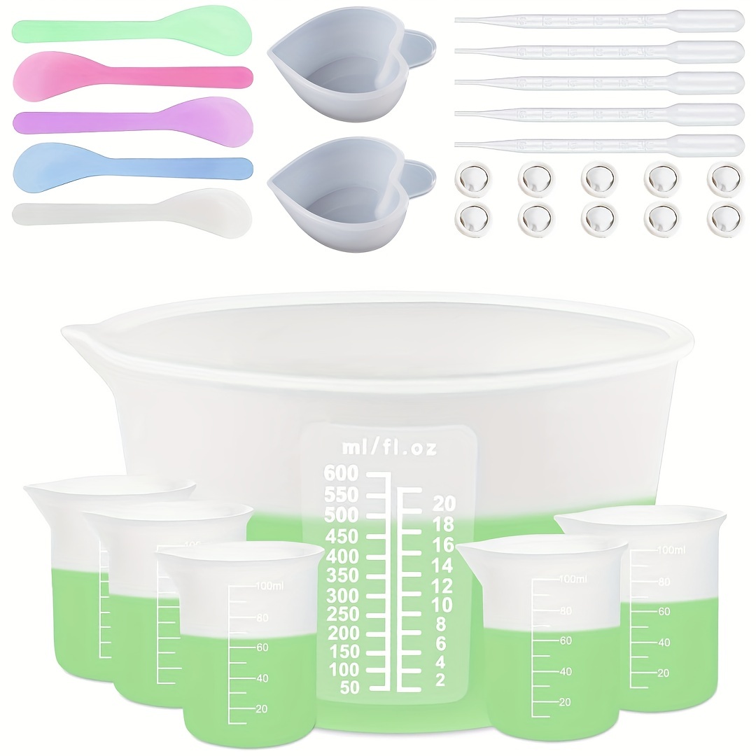Silicone Resin Measuring Cups Kit - 600ml & 100ml Mixing Bowls With Spoons, Pins & Stirring Tools - Non-electric, Resin Casting & Jewelry Making Supplies For Epoxy, Molds & Crafts
Silicone Resin Measuring Cups Kit - 600ml & 100ml Mixing Bowls With Spoons, Pins & Stirring Tools - Non-electric, Resin Casting & Jewelry Making Supplies For Epoxy, Molds & Crafts